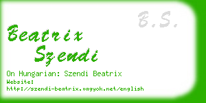beatrix szendi business card